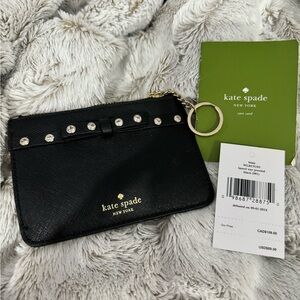 Kate spade keychain wallet black